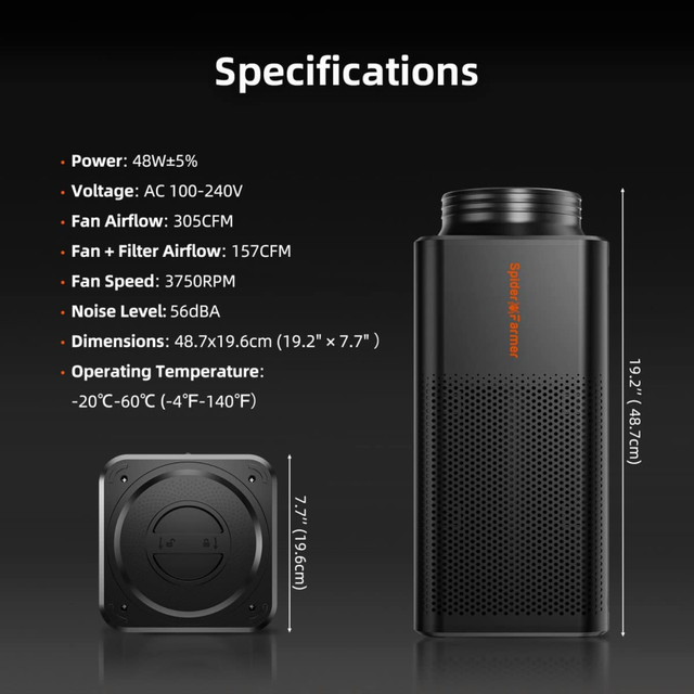 Spider Farmer 2-In-1 Ventilation System with GGS Controller