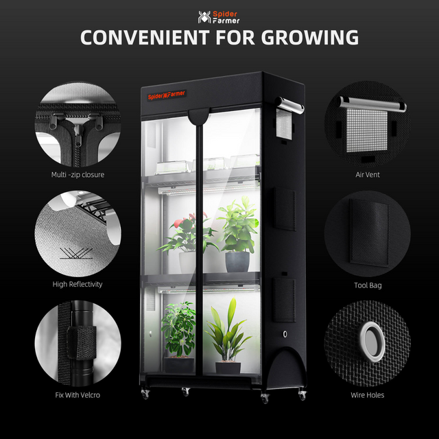 Spider Farmer 4 Tier Microgreen Plant Stand & Grow Lights