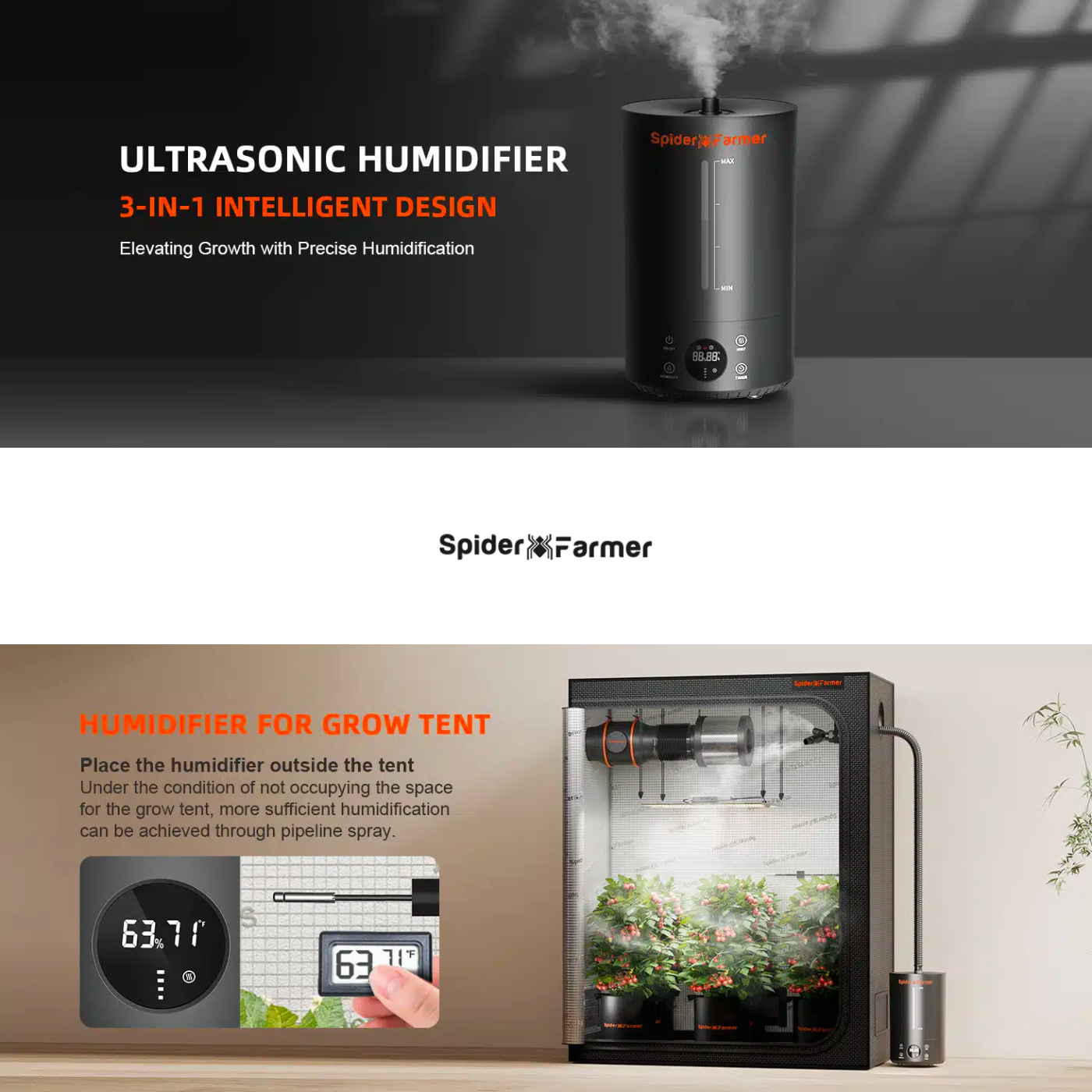 Spider Farmer 6L Cool Mist Humidifier – ledgrowstore.co.uk