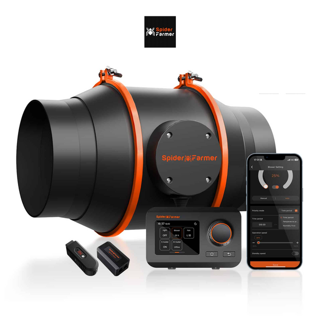 Spider Farmer 6" Inline Fan with GGS Controller