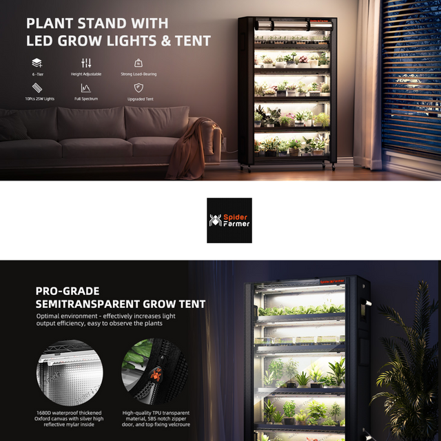 Spider Farmer 6 Tier Professional Plant Stand - 220w