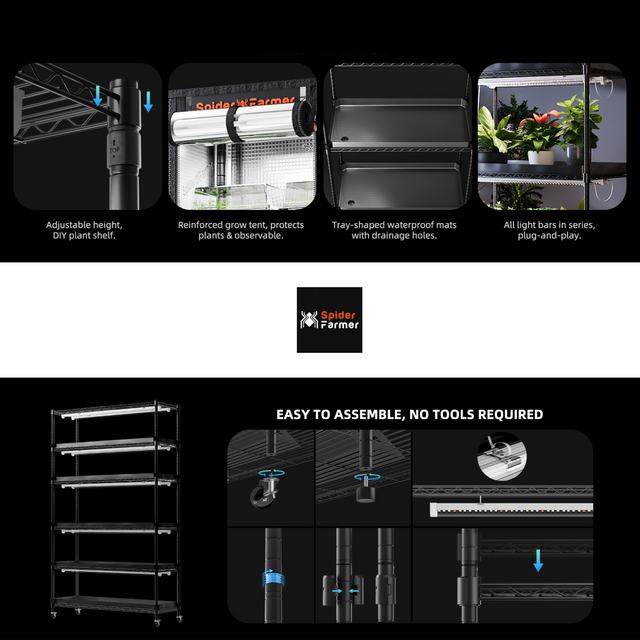 Spider Farmer 6 Tier Professional Plant Stand - 220w