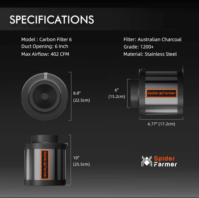 Spider Farmer 6" Smart Ventilation Kit with GGS Controller