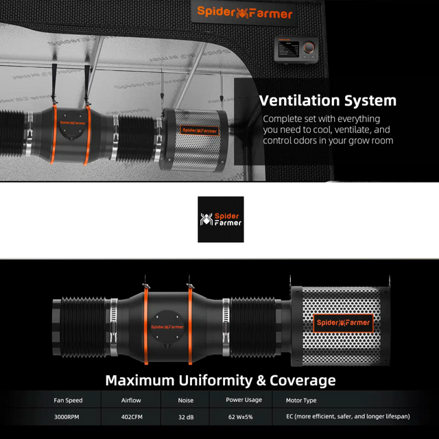 Spider Farmer 6" Smart Ventilation Kit with GGS Controller