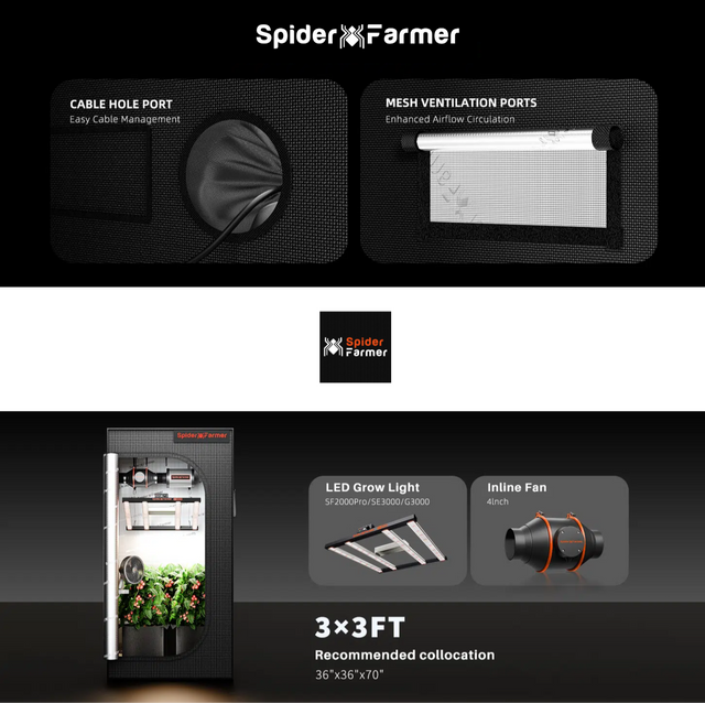 Spider Farmer 3 x 3 Grow Tent