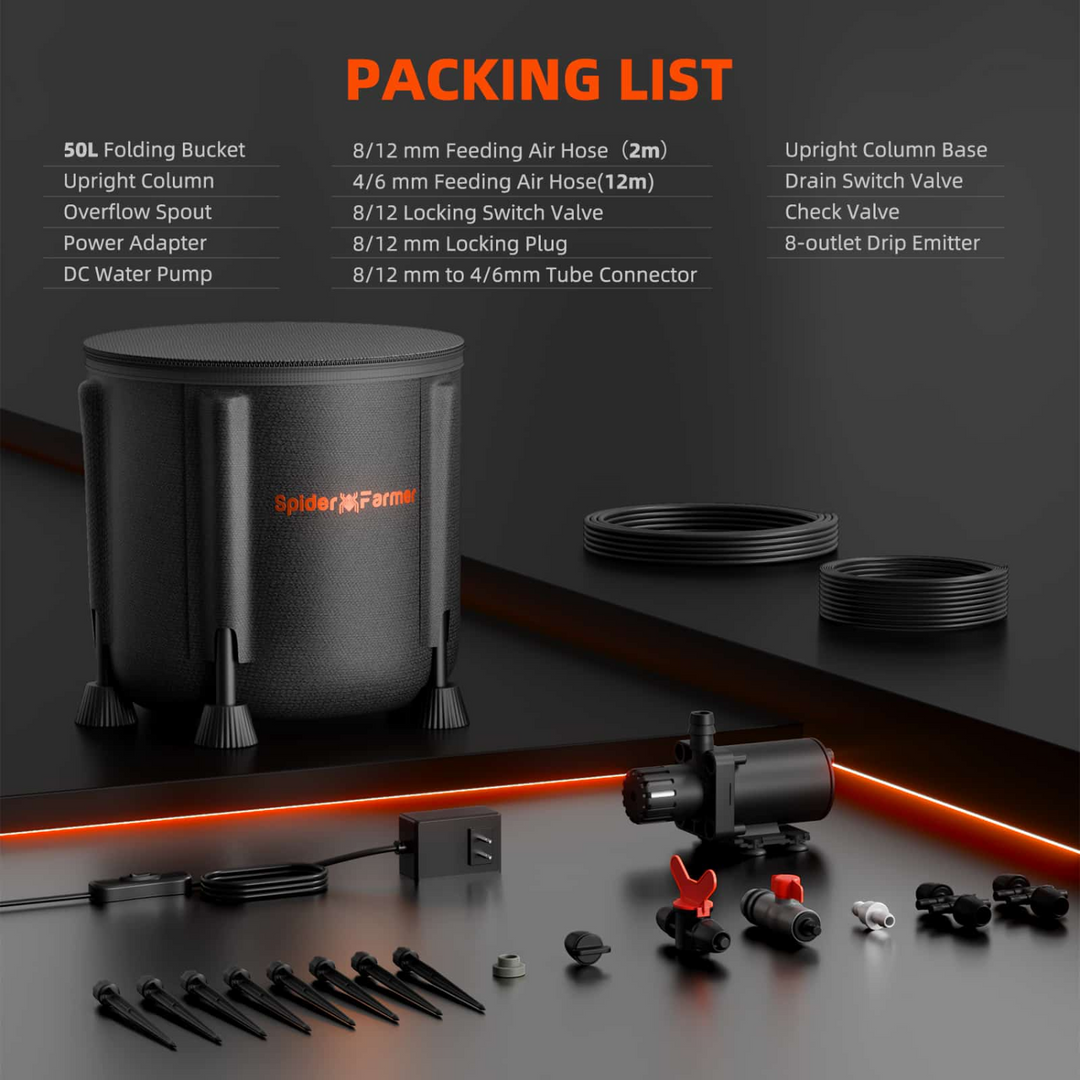 Spider Farmer Automatic Drip Irrigation System | 8 Plant Watering Kit ...