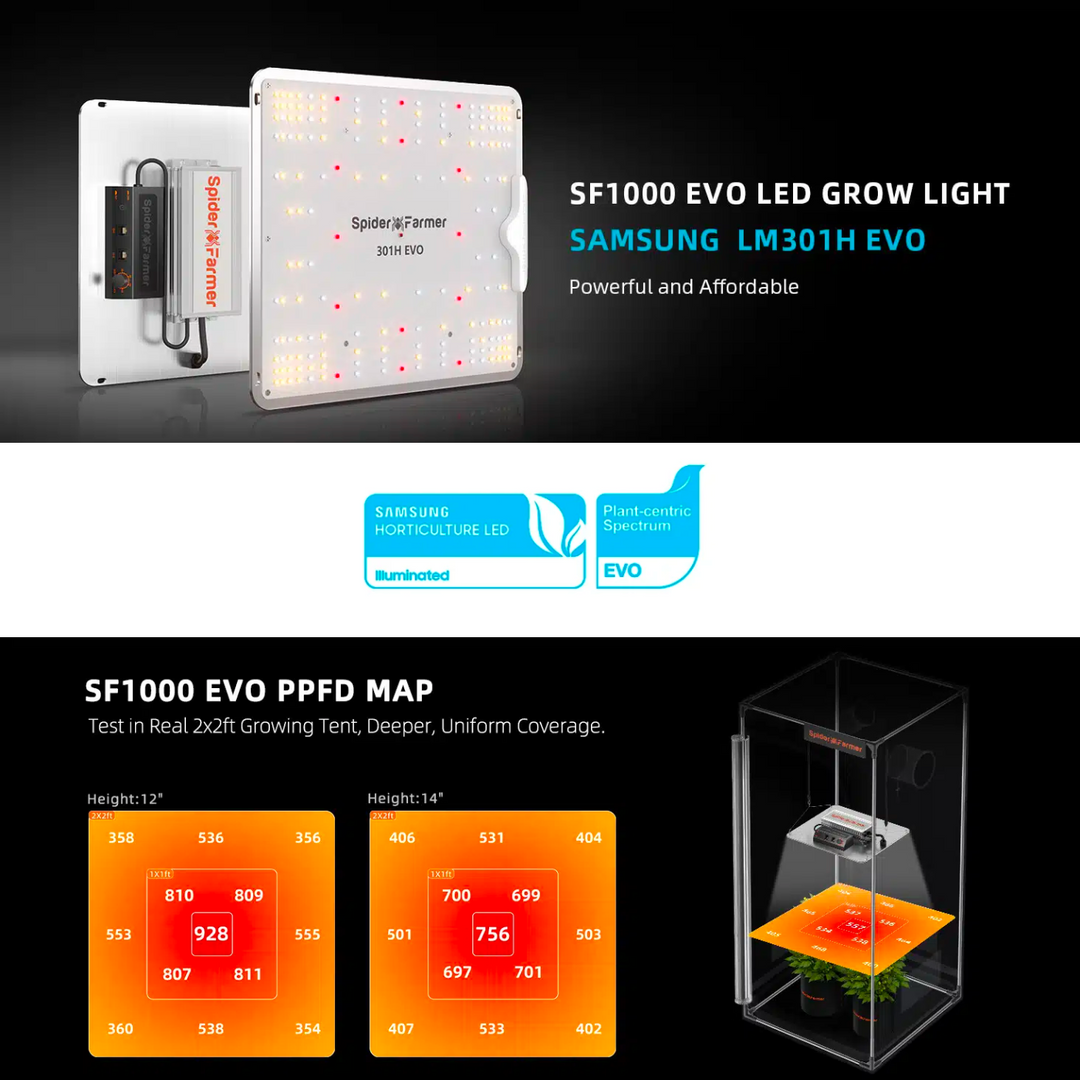 Spider Farmer SF1000 EVO LED Grow Light – ledgrowstore.co.uk
