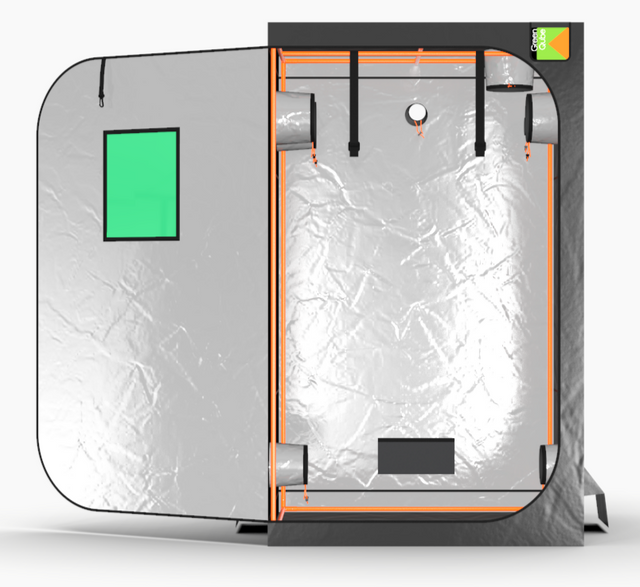 LED Grow Lights - Green Qube GQ120 Grow Tent Front Picture