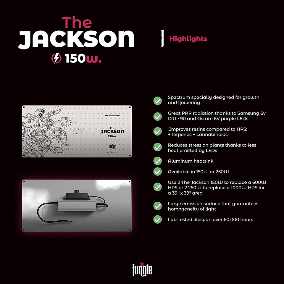 The Jackson 150w LED Grow Light Specifications