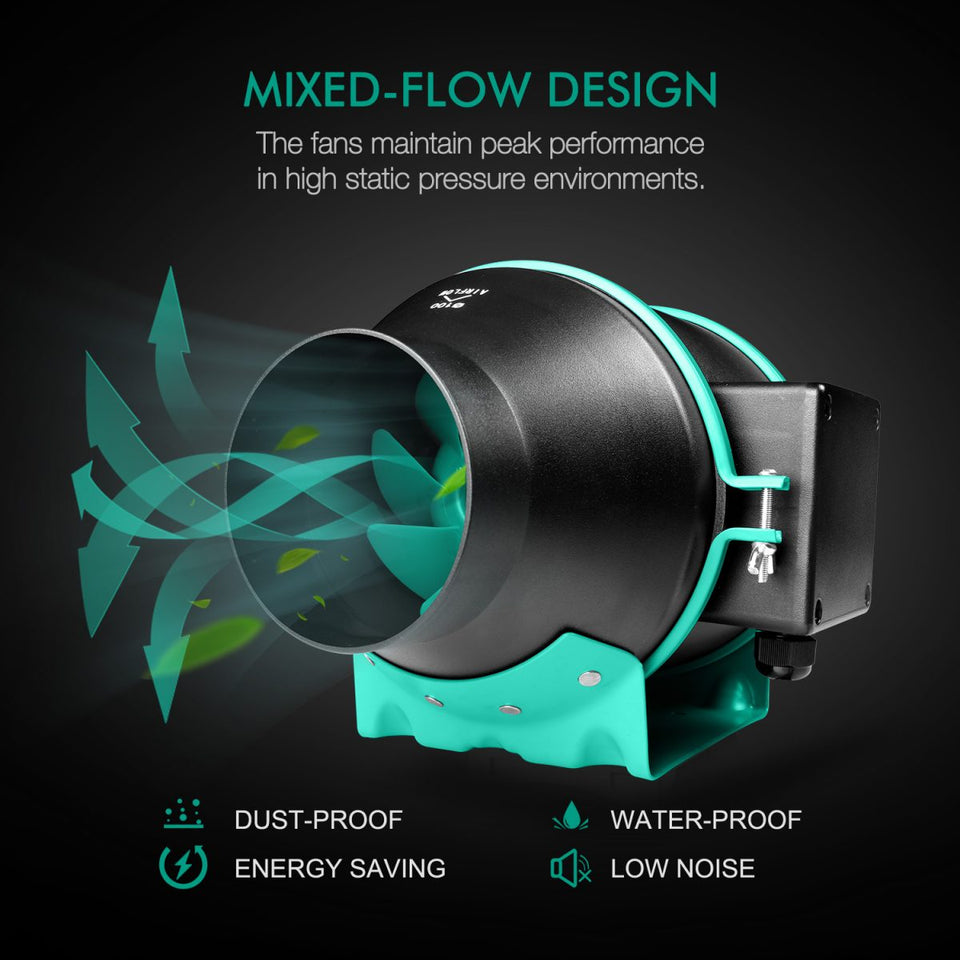 Mars Hydro Dimmable Fan & Filter Kit Flow Design