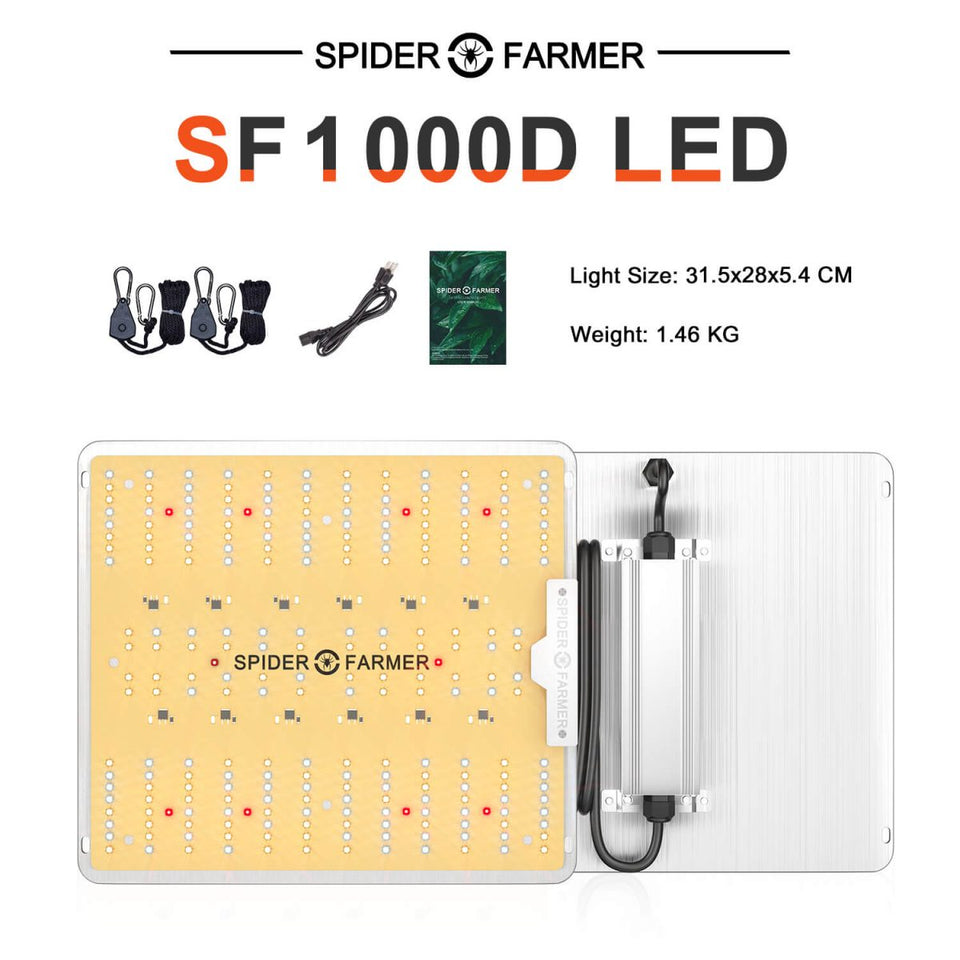 Spider Farmer SF1000D LED Grow Light Package Contents
