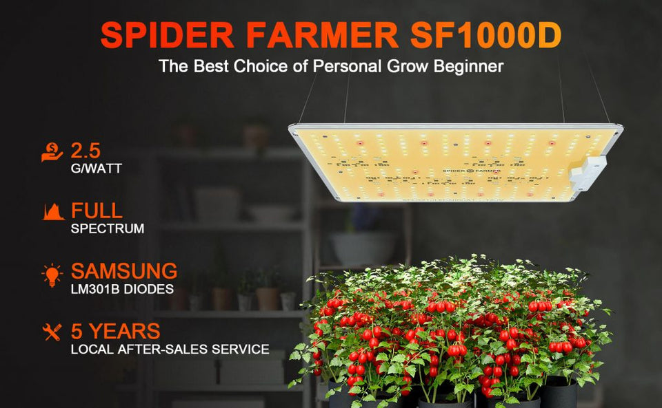 Spider Farmer SF1000D LED Grow Light Personal Growing