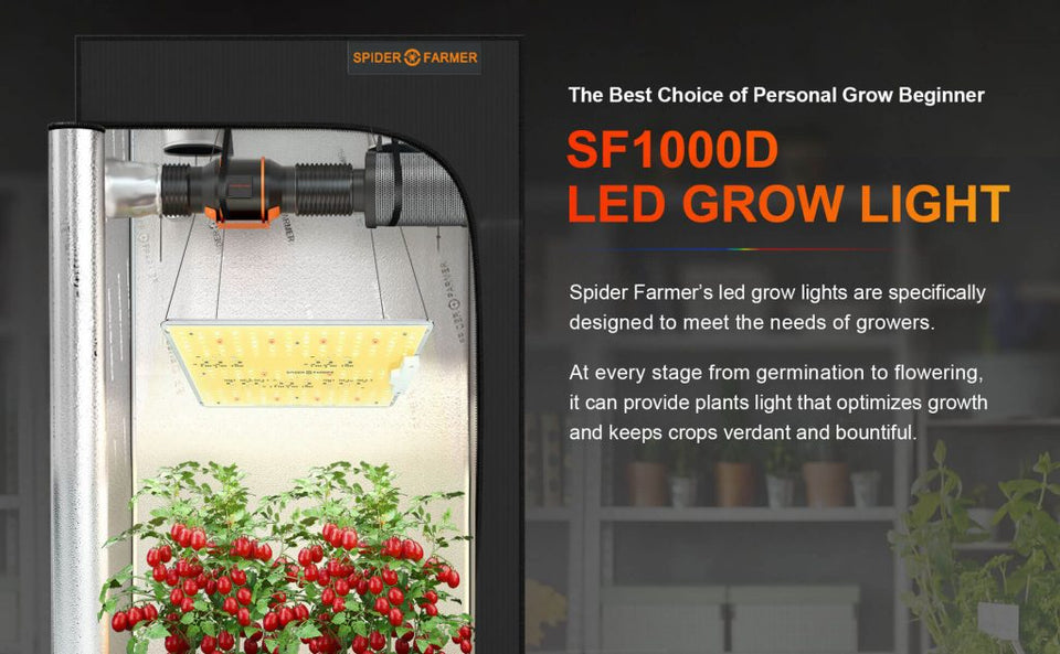 Spider Farmer SF1000D LED Grow Light Grow Tent